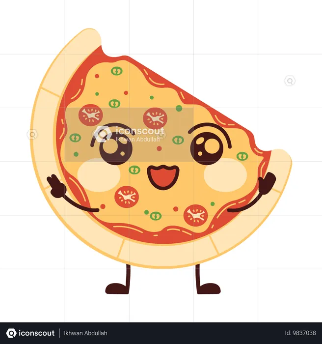 Cute Pizza  Illustration