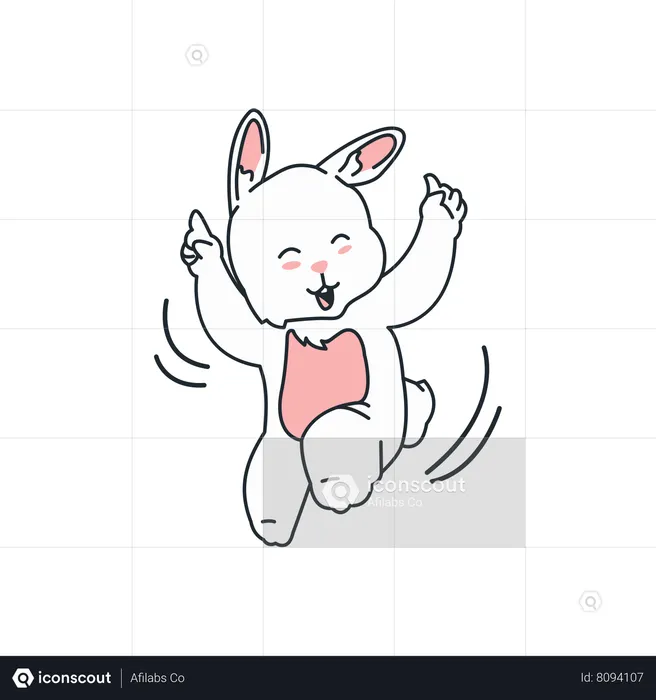 Cute Rabbit dancing  Illustration