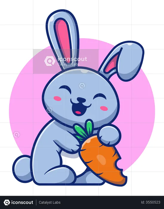 Cute rabbit 2024 eating carrot