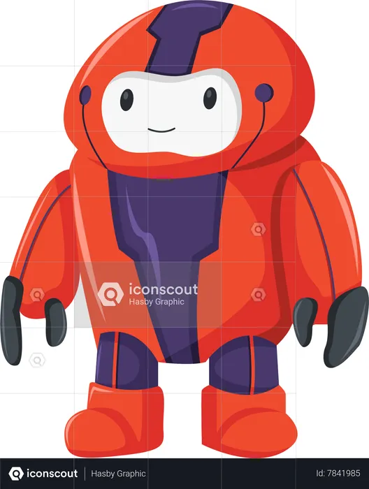 Cute Robot Character  Illustration