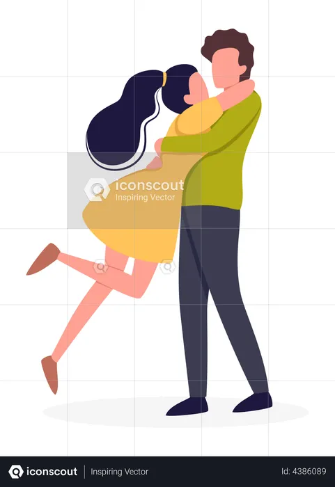 Cute romantic couple  Illustration