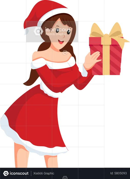 Cute Santa girl  Illustration