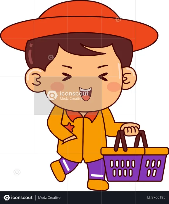 Cute shopper boy  Illustration