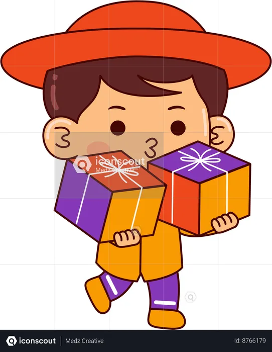 Cute shopper boy  Illustration