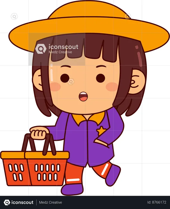 Cute shopper girl  Illustration