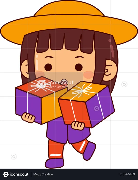 Cute shopper girl  Illustration