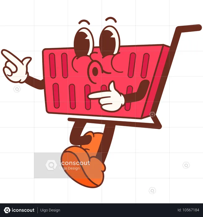 Cute Shopping Cart  Illustration