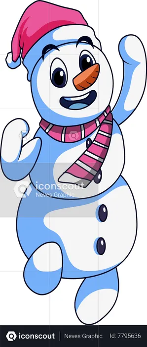 Cute Snowman Character  Illustration