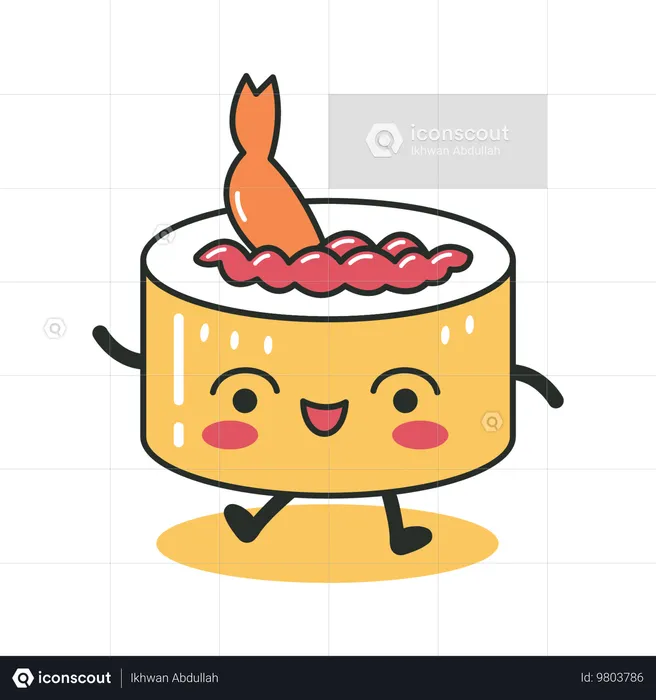 Cute Sushi Roll  Illustration