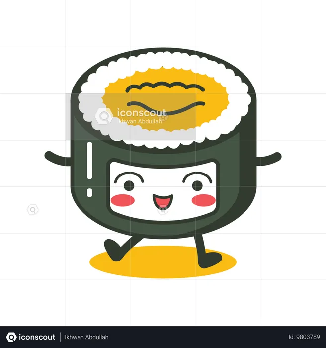 Cute Sushi Roll  Illustration