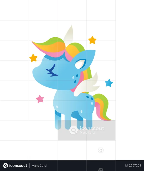 Cute Unicorn Emoji Illustration