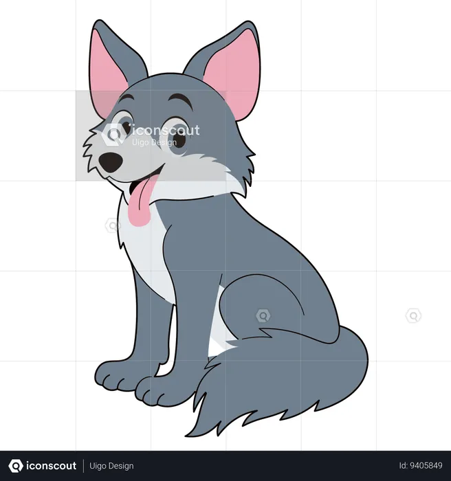 Cute Wolf  Illustration