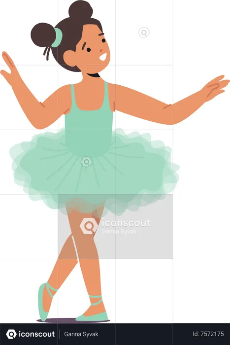 Cute Young Ballerina  Illustration