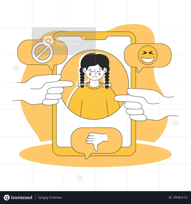 Cyber Bullying Harassment  Illustration