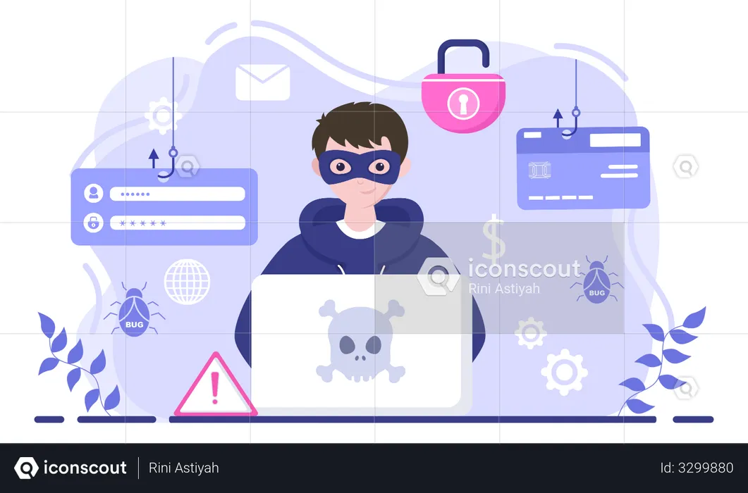 Cyber Crime  Illustration