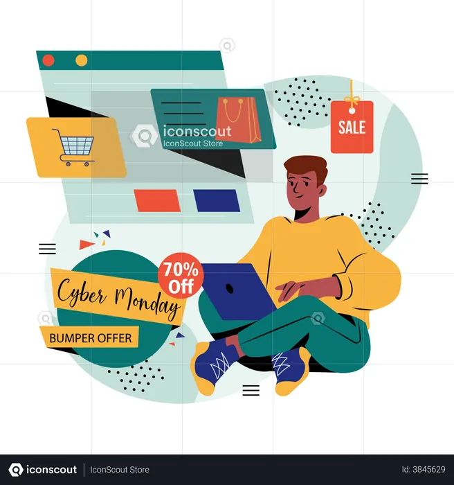 Cyber Monday Shopping  Illustration