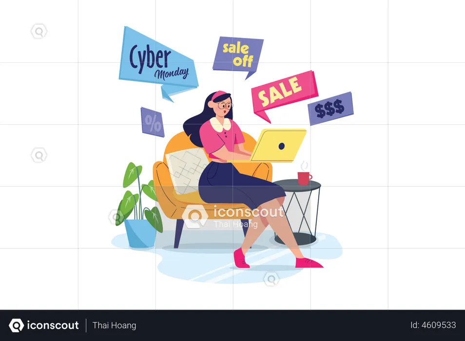 Cyber Monday-Shopping-Angebot  Illustration