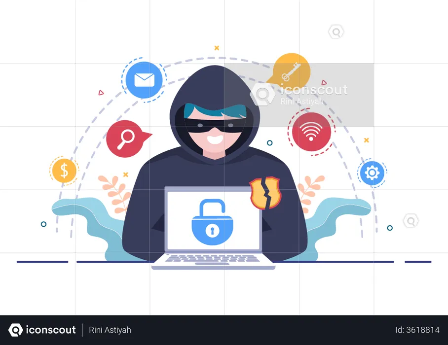 Cyber Robbery  Illustration
