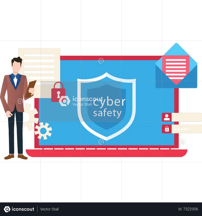 Cyber Safety  Illustration