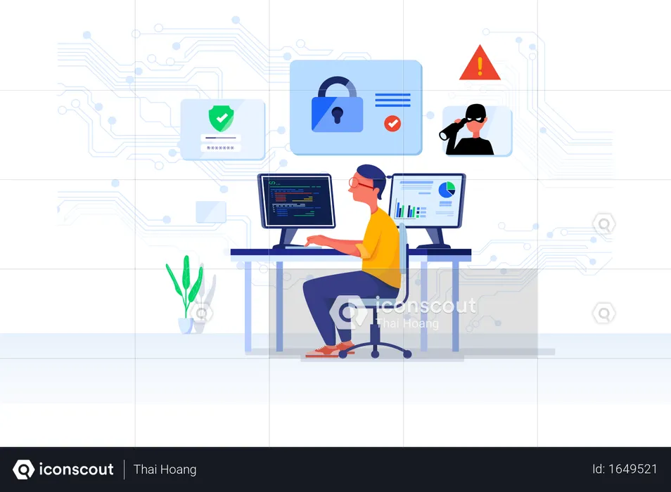Cyber security analyst  Illustration