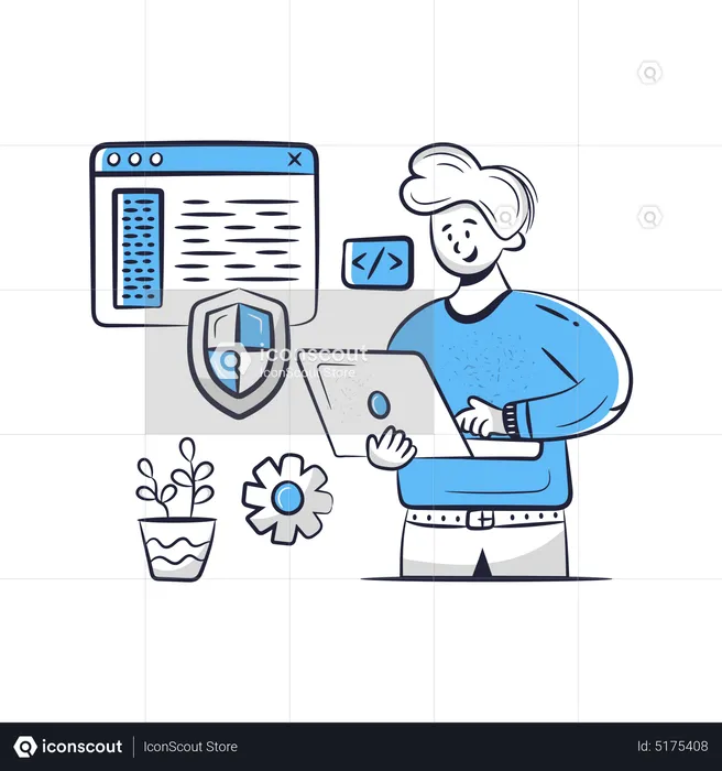 Cyber Security Developer  Illustration