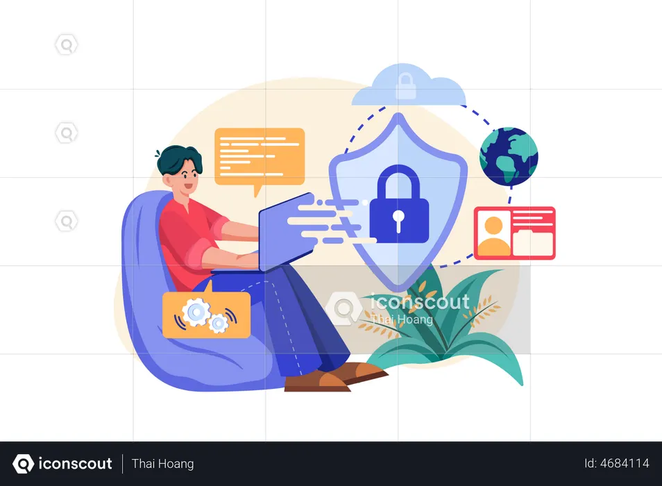 Cyber security developer  Illustration