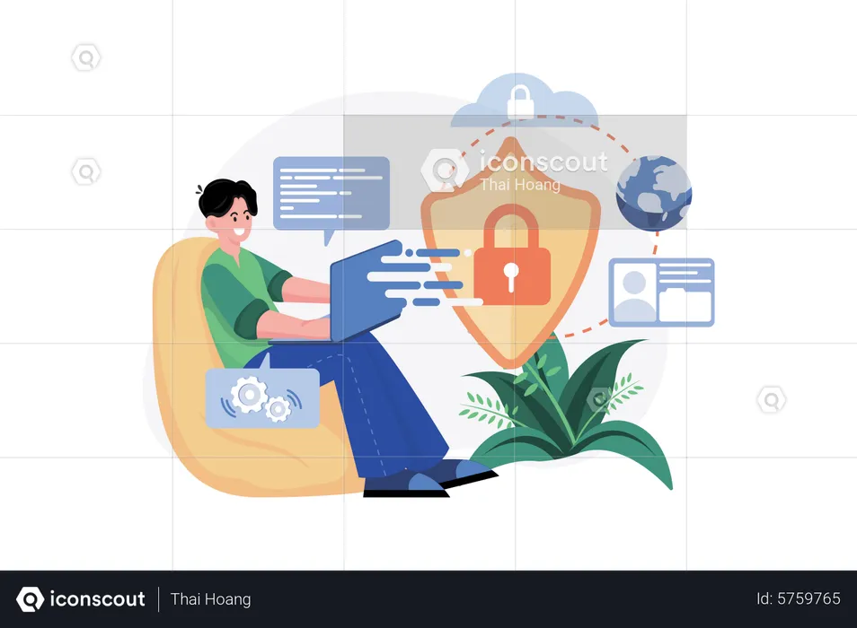 Cyber security developer  Illustration