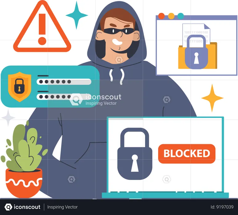 Cyber security hacking  Illustration