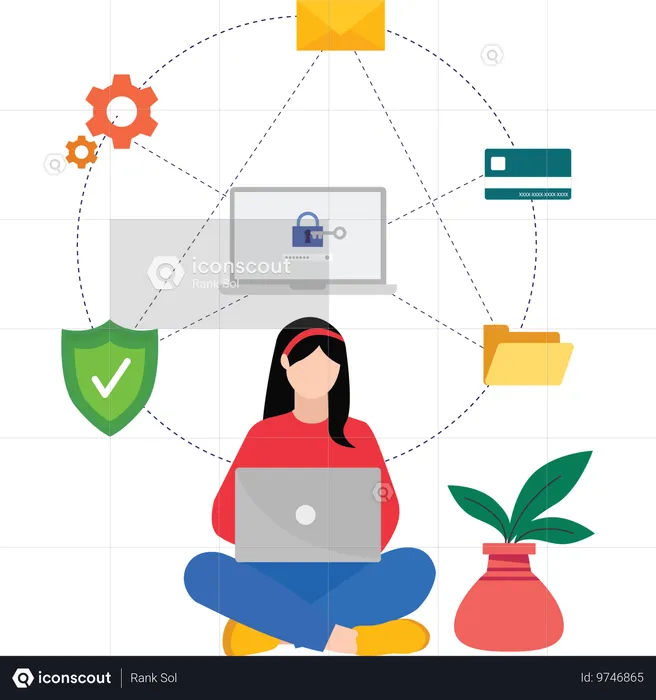 Cybersecurity developer  Illustration