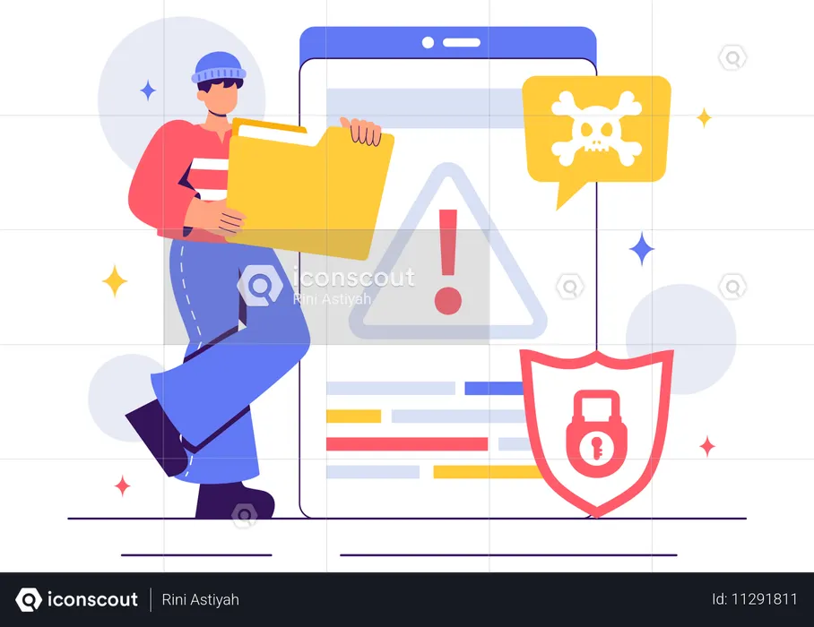 サイバーセキュリティ倫理ハッキング  イラスト