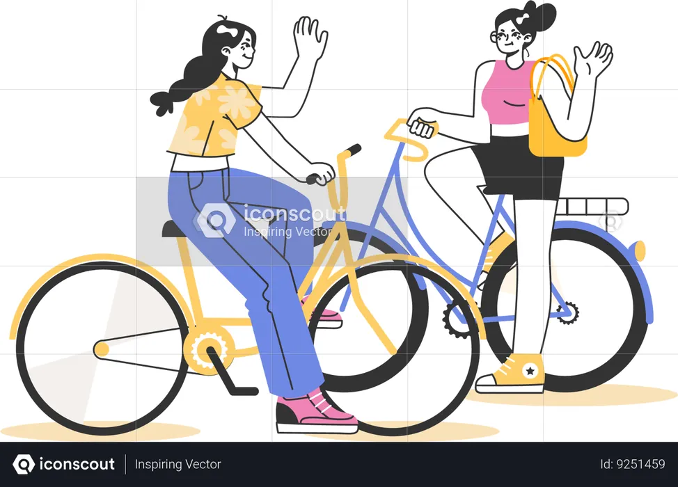 Cycling journey  Illustration