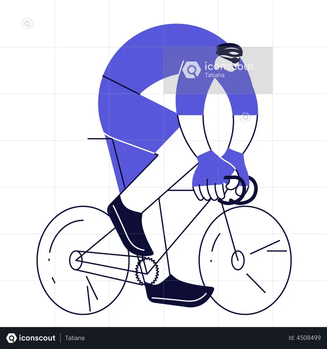 Cyclist male rushes on a bicycle  Illustration