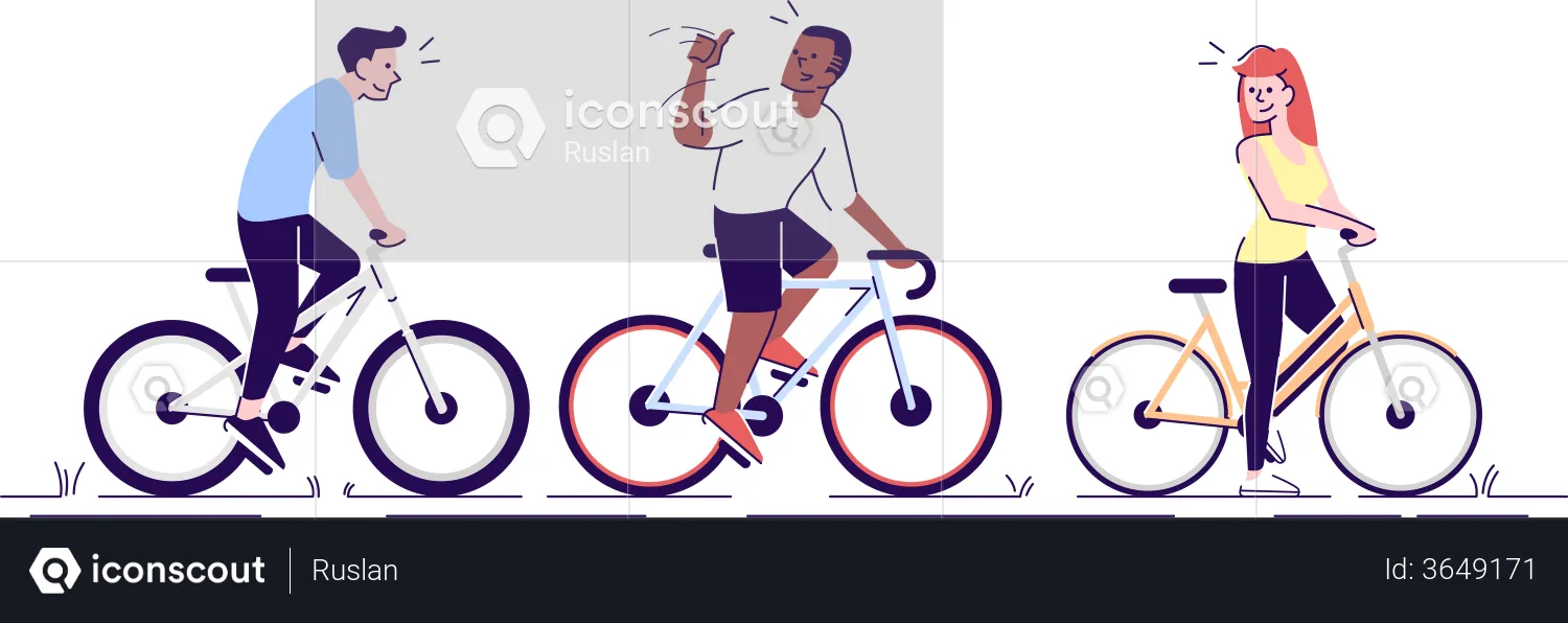 Cyclists training together  Illustration