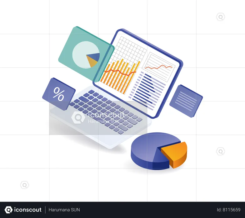 Dados de análise de gestão de negócios da empresa  Ilustração