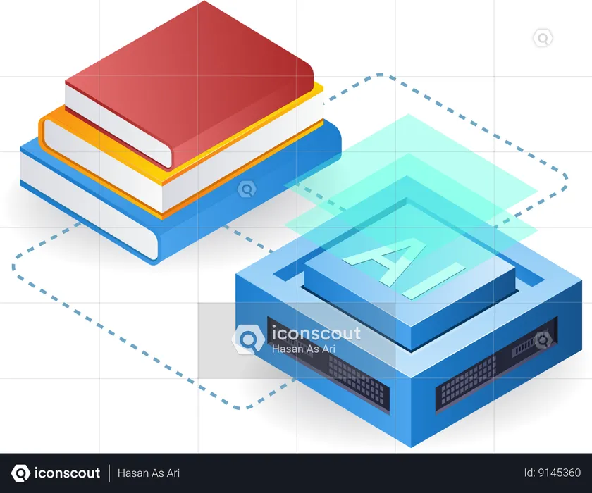 Dados de inteligência artificial para educação  Ilustração