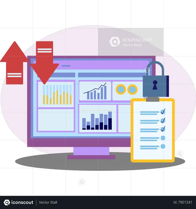 Os dados estão sendo transferidos do monitor  Ilustração