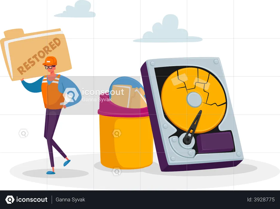 Dados restaurados  Ilustração