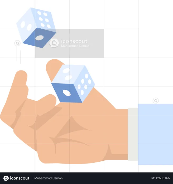 Rolagem de dados em jogos de azar manuais  Ilustração