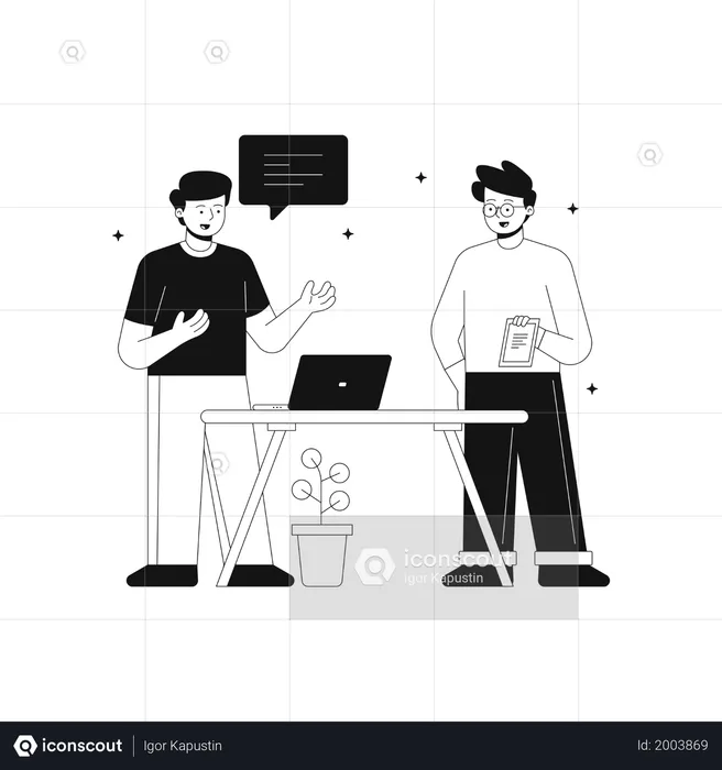 Daily standup in business  Illustration