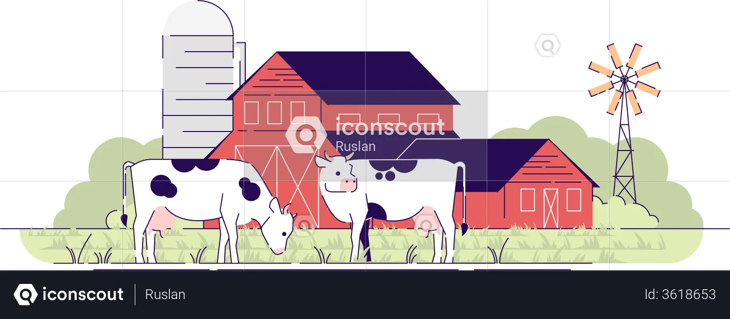 Dairy farm  Illustration