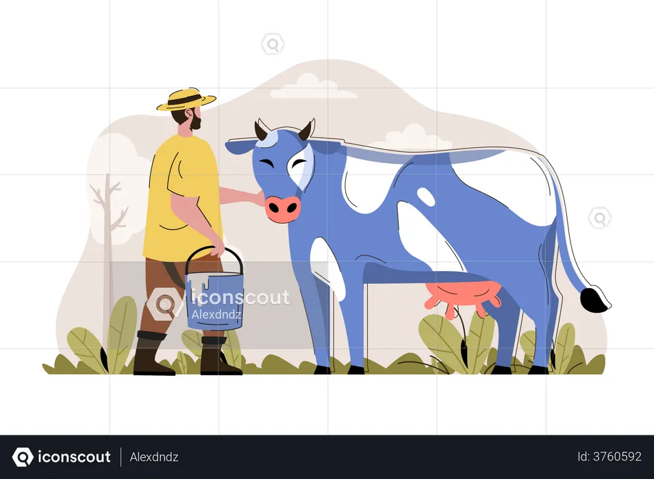 Dairy farming  Illustration