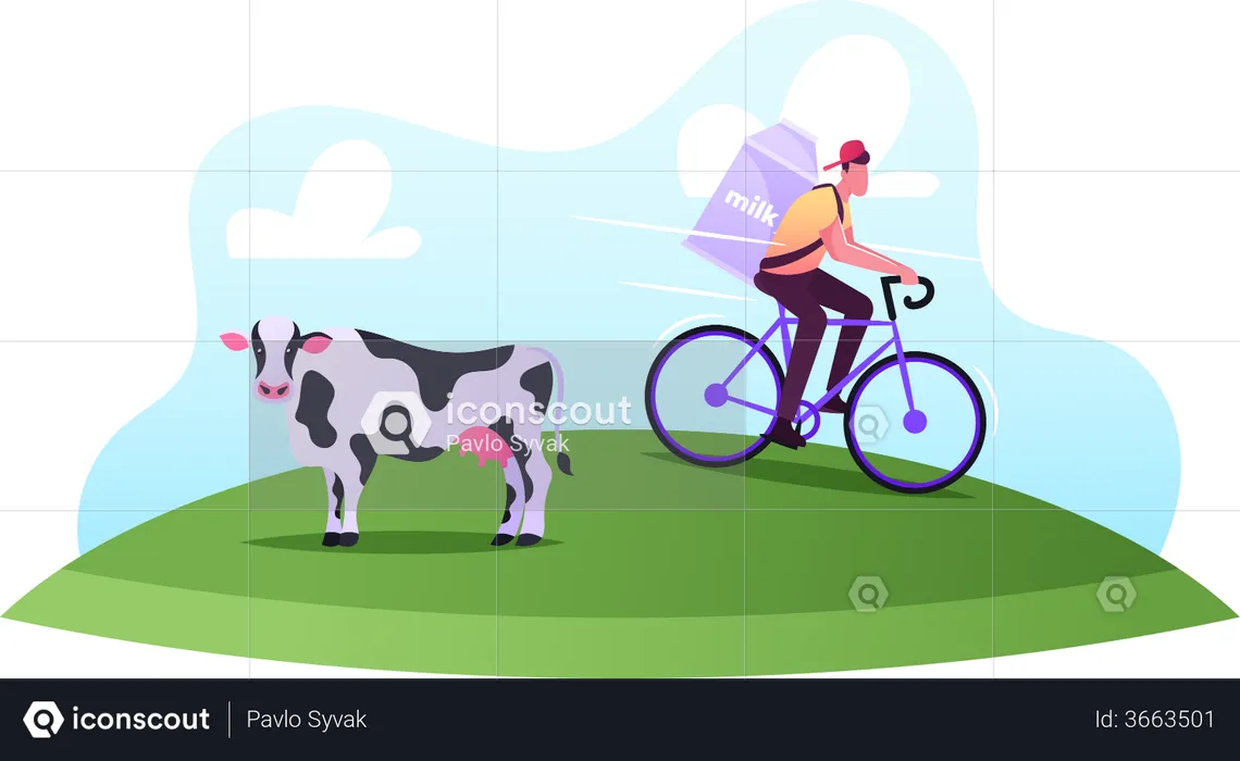 Dairy Food Delivery Service  Illustration