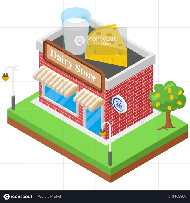 Dairy Store  Illustration