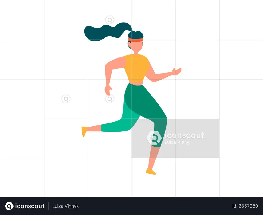 Señora corriendo en el parque  Ilustración