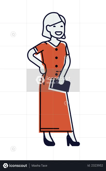 Dame mit Handtasche  Illustration