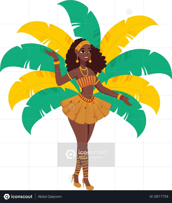 Dançarina de samba  Ilustração