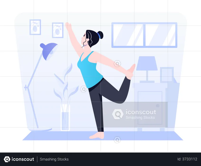 Dance yoga by girl  Illustration