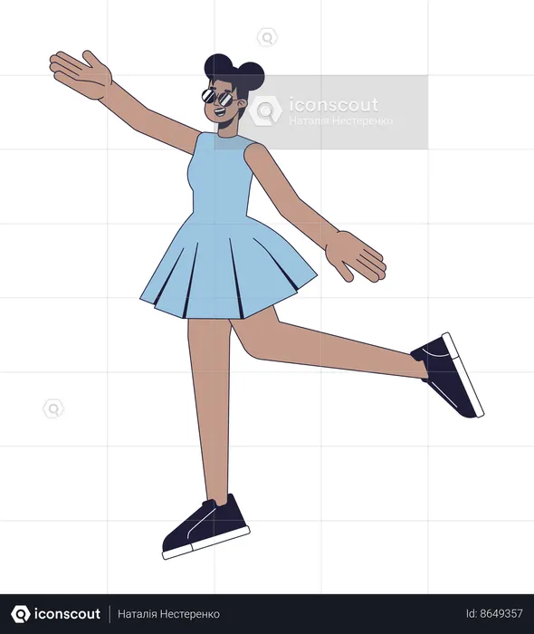 Dancing african american girl  Illustration