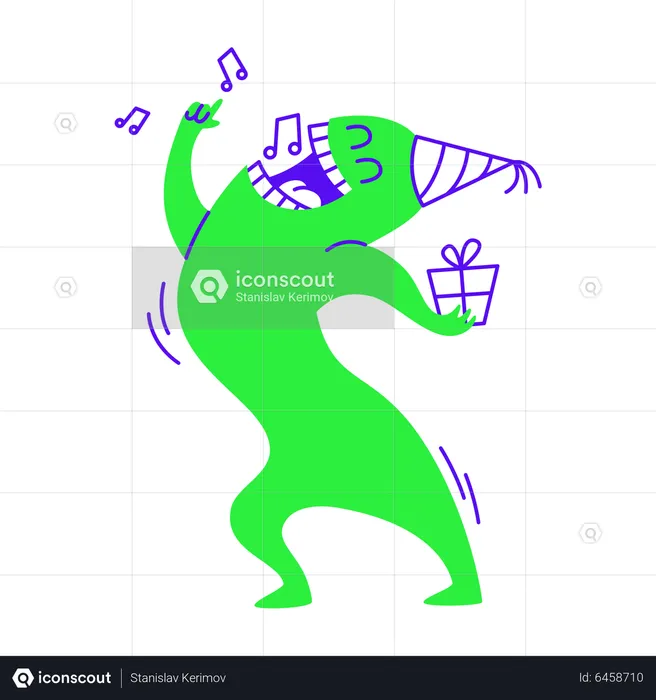 Dancing at birthday party  Illustration