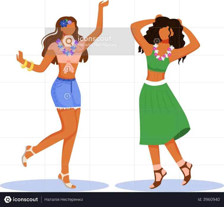 Dancing Girls  Illustration